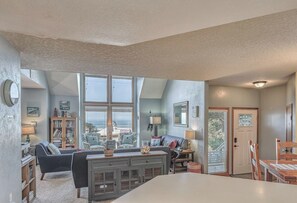 Smart TV, fireplace, video games, DVD player