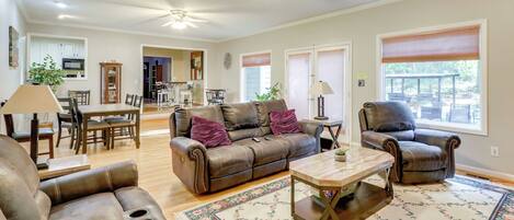 TV, DVD player, books