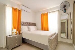 2 bedrooms, in-room safe, iron/ironing board, travel cot