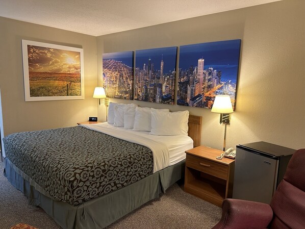 Standard Room, 1 King Bed | Premium bedding, iron/ironing board, free WiFi, bed sheets - Econo Lodge El Paso, IL (El Paso)