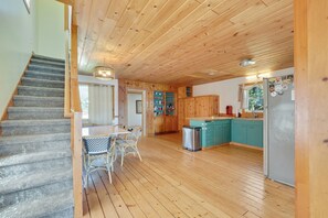 Large kitchen and dining area.