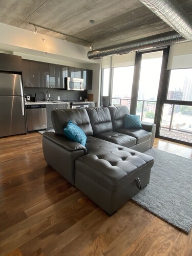 Downtown luxury 1 bedroom sleeps 3 wifi and laundry 