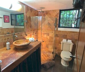 Secador de cabelo, toalhas de banho, papel higiênico 