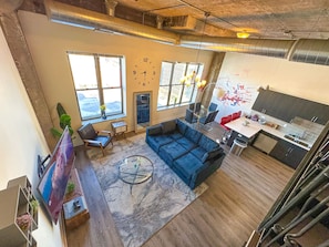 Smart TV, video games, foosball, books