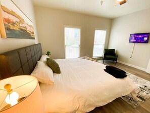 2 bedrooms, iron/ironing board, travel crib, free WiFi