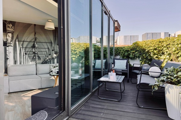 Apartamento conforto, 1 quarto, terraço | Terraço/pátio