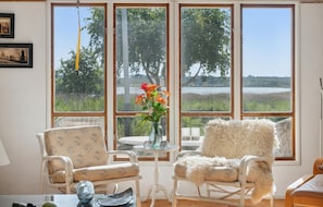 TV, fireplace - Nice home in Orø with house sea view (Orø)
