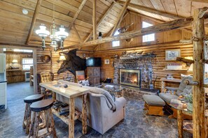 TV, fireplace, DVD player, books - Remote Escape: Klamath Falls Cabin By Lake & Hikes (Klamath Falls)