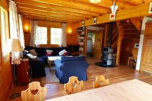 TV, fireplace - Charming chalet for 8 people with a large terrace and a balcony with garden furniture.Interior : app (St-Luc)