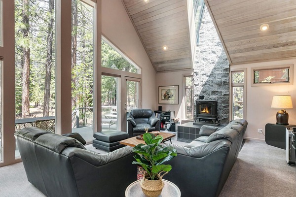 Smart TV, chimenea, reproductor de DVD, mesa de ping pong