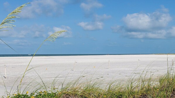 On the beach, beach towels