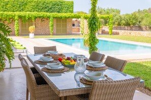 Outdoor dining - CAN MOSCA - Fabulous villa with private pool - Free Wifi (Manacor)