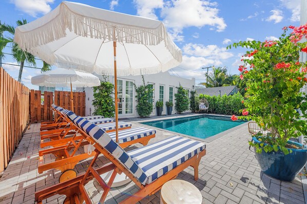 Outdoor pool, a heated pool