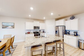 Fridge, microwave, oven, stovetop - Brand-new beach house with pool, beach access, AC, & W/D (Port St. Joe)