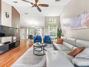 Smart TV, foosball, computer monitors