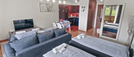 1 chambre, fer et planche à repasser, Wi-Fi gratuit, draps fournis