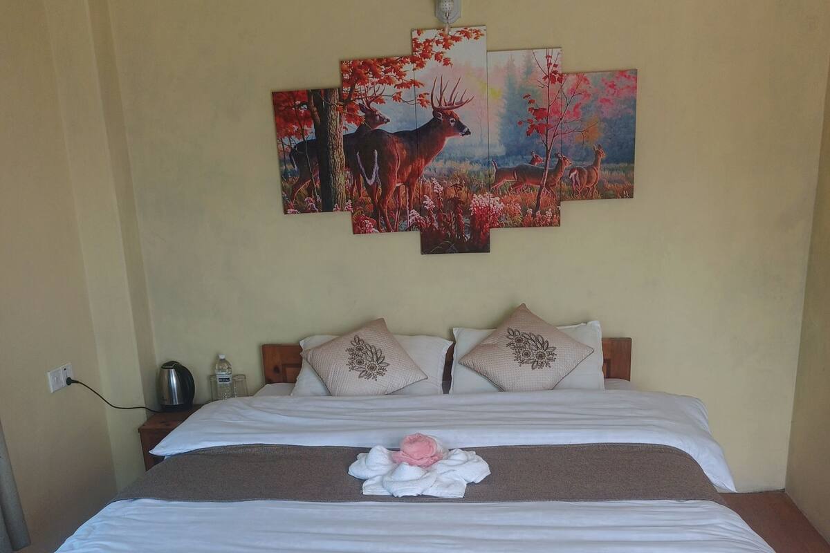 Memory foam beds, desk, laptop workspace, free WiFi