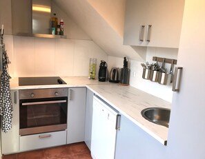 Fridge, microwave, stovetop, dishwasher