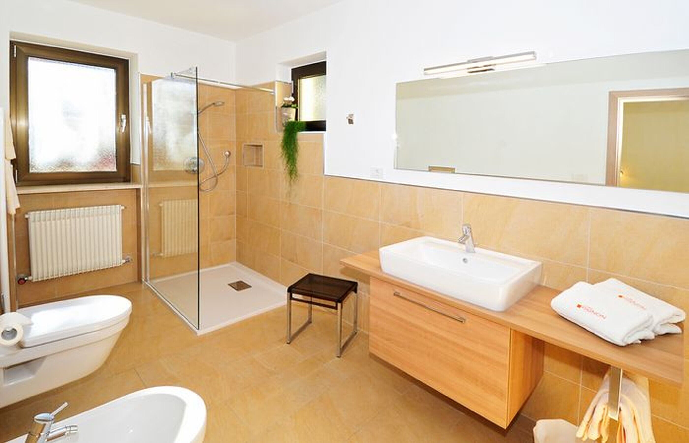 Bathtub, hair dryer, towels