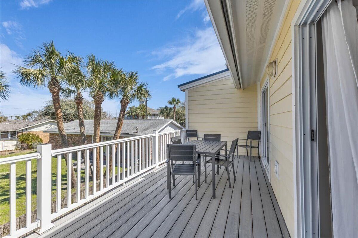 Balcony has seating four 4 with a gas grill and propane is provided for each guest. This is off the bedroom. 