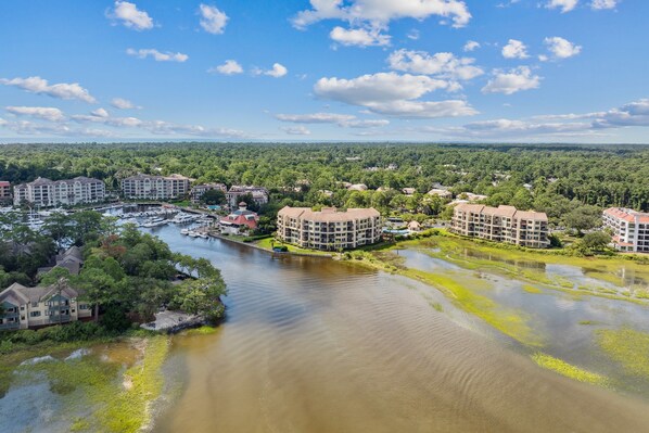 Aerial view - Beautiful Water Views, Island Retreat Near Beach! (Hilton Head Island)