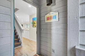 Staircase leads to a welcoming space.