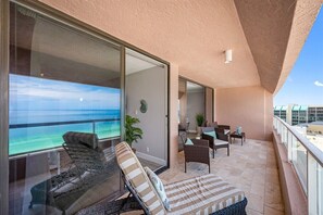 Terrace/patio - CBC 1-15E – Gulf Front with a pool, hot tub, sauna, gym & pickleball! (Clearwater)