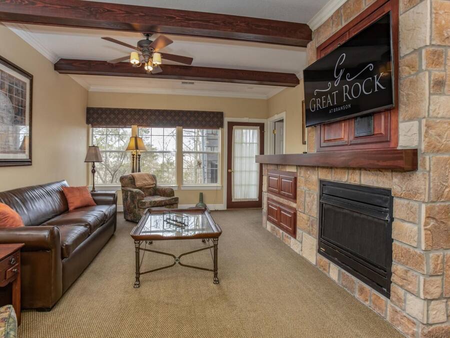 50-inch flat-screen TV with cable channels, TV