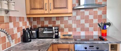 Fridge, microwave, oven, toaster