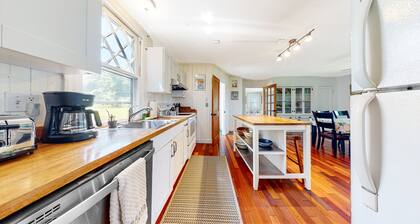 Beach-view home with beach access, deck, grill,  2 kayaks, & AC