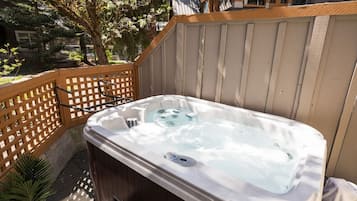 The private hot tub is great after skiing, hiking or biking