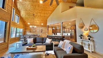 Smart TV, fireplace, ping pong