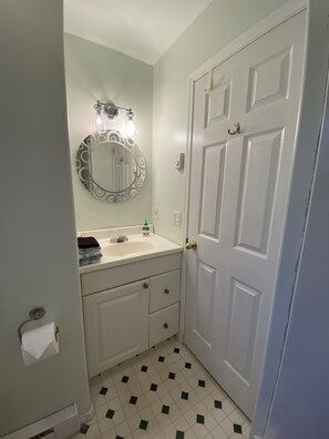 Eco-friendly toiletries, hair dryer, towels, soap