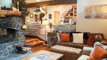 TV connectée, cheminée, jeux vidéo, lecteur de DVD