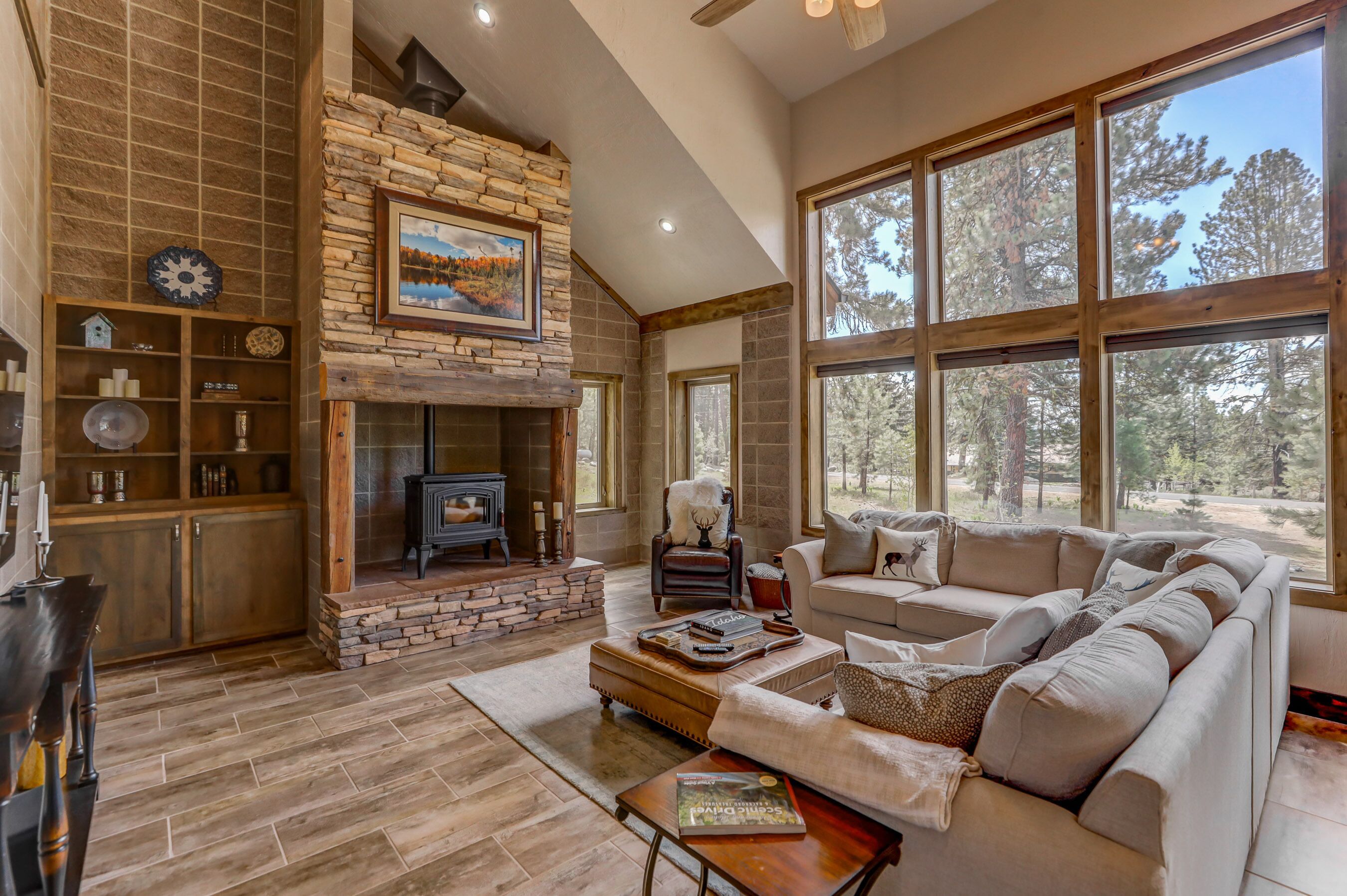 Televisio, takka, kirjoja