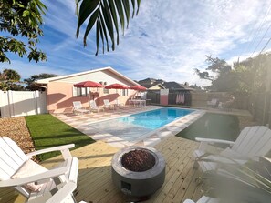 Piscine extérieure, piscine chauffée