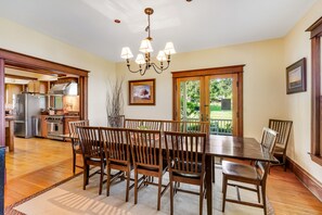 Dining - Inviting waterfront home with mountain views, firepit, W/D, & dog-friendly (Langley)