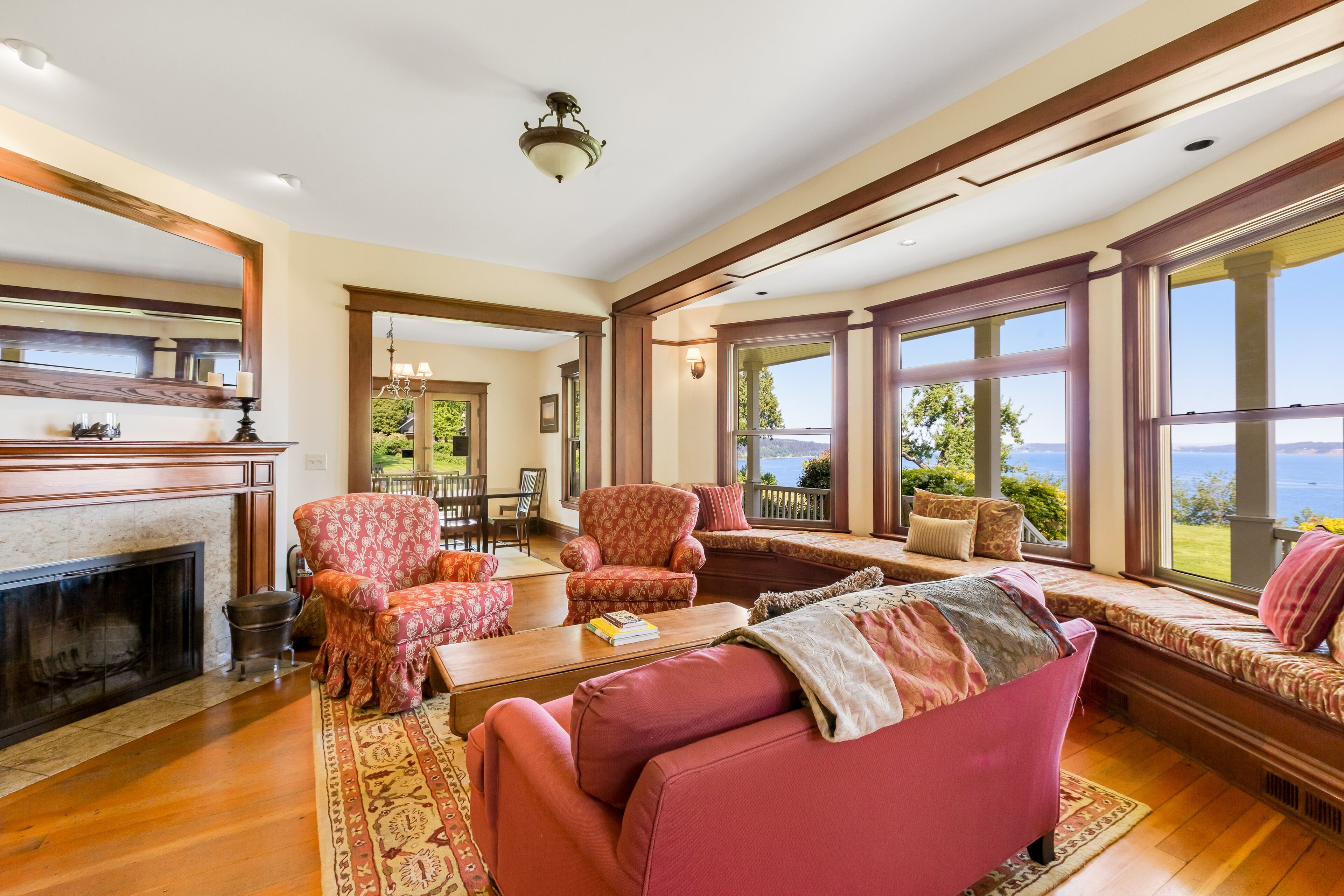 Inviting waterfront home with mountain views, firepit, W/D, & dog-friendly