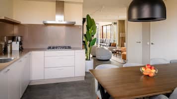 Fridge, microwave, stovetop, dishwasher