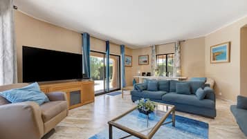 TV, fireplace, DVD player, stereo