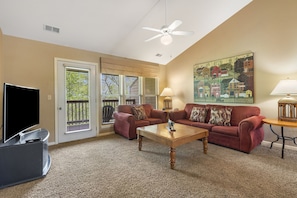 Smart TV, fireplace, DVD player