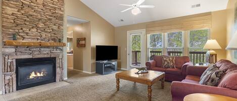 Smart TV, lareira, DVD player