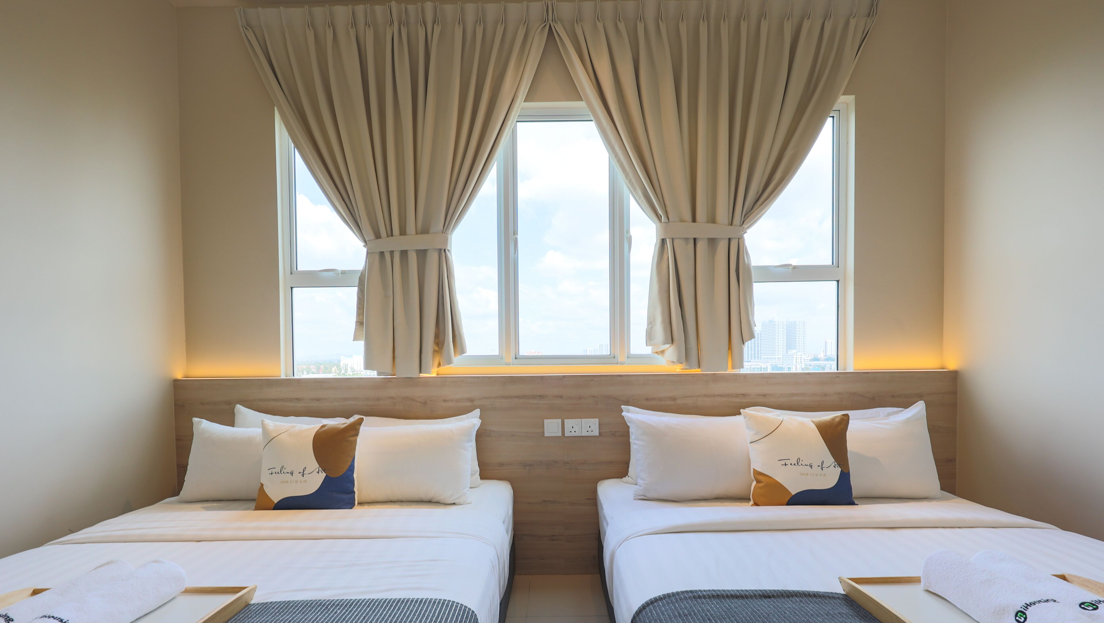 Egyptian cotton sheets, premium bedding, desk, laptop workspace