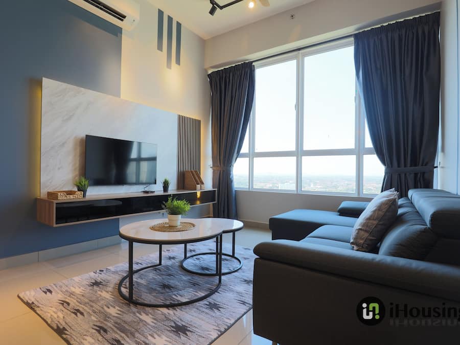 Apartamento Premium, 2 habitaciones, acceso a la piscina | Zona de estar | Smart TV de 55 pulgadas con canales digitales