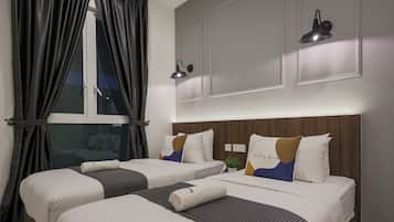 1 bedroom, Egyptian cotton sheets, premium bedding