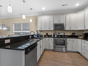 Fridge, microwave, oven, stovetop - Walk to Beach - 4BR Surfside Beach Home w/ Private Pool & Beach Access (Surfside Beach)