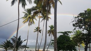 A beach with palm trees and a rainbow. - Ramona's place - Serenity in your eyes. (San Juan)