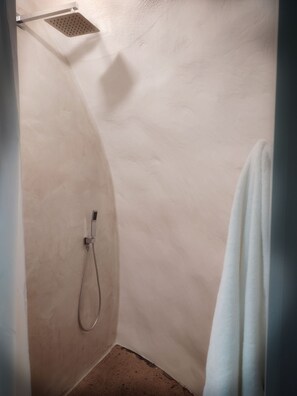 Suite | Bathroom | Shower, rainfall showerhead, hair dryer, soap - Country Dome Suites (Bellville)