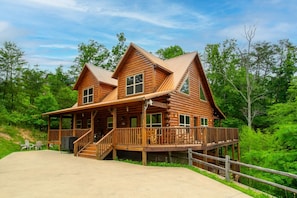 Exterior - Rustic Pigeon Forge Cabin w/ Hot Tub, Theater & Fire Pit (Sevierville)