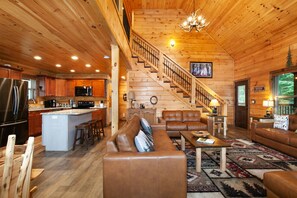 Smart TV, fireplace, stereo - Rustic Pigeon Forge Cabin w/ Hot Tub, Theater & Fire Pit (Sevierville)
